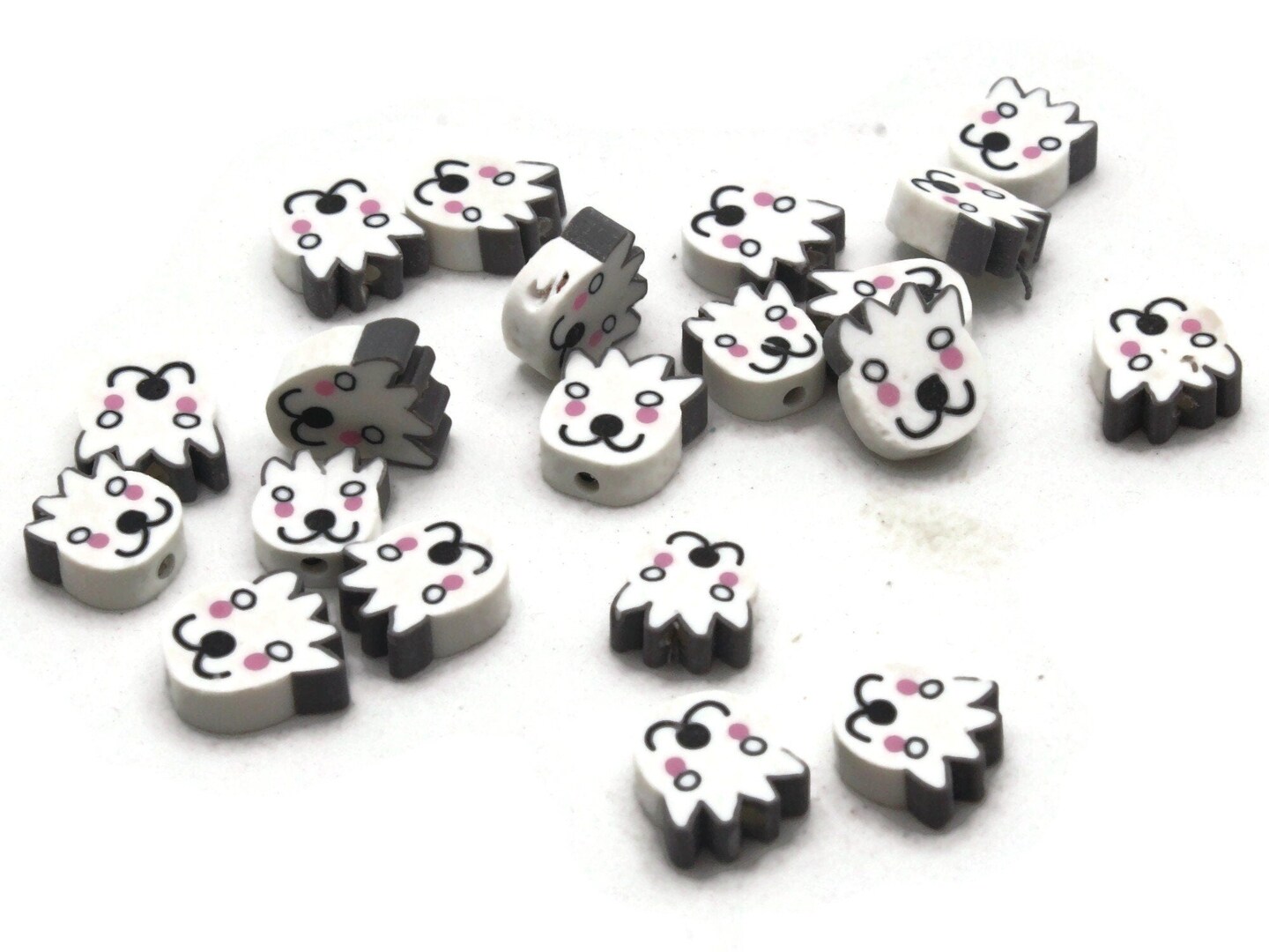 20 White Polar Bear Head Miniature Animal Polymer Clay Beads by Smileyboy Beads | Michaels