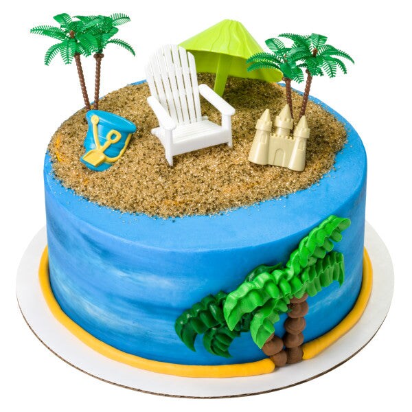 Beach Chair &#x26; Umbrella DecoSet&#xAE; Cake Decoration