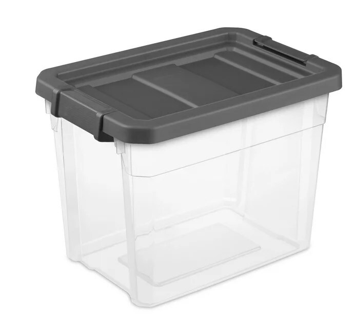 30 Qt Clear Plastic Storage Container Bin with Latch Lid, 6 Pack.