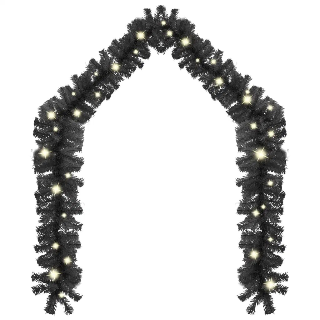 33 ft Black Christmas Garland with LED Lights