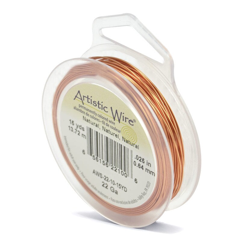 Artistic Wire Jewelry Wire Spools 22 Gauge (15 Yards) Natural Copper