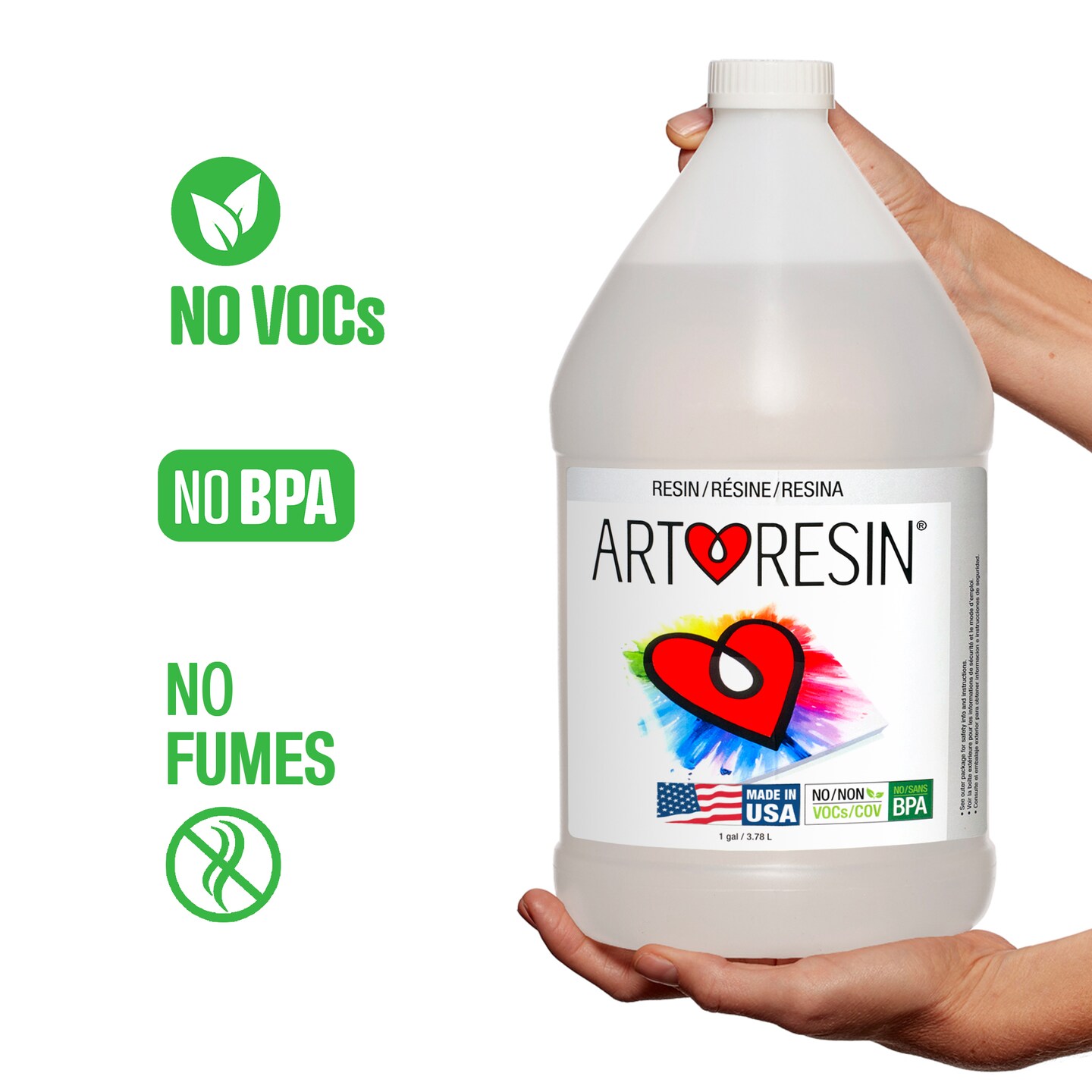 ArtResin Epoxy Resin &#x2013; High-Gloss Clear Coat for Art Projects - 4 gal (2 gal resin + 2 gal hardener) (15.14 L)