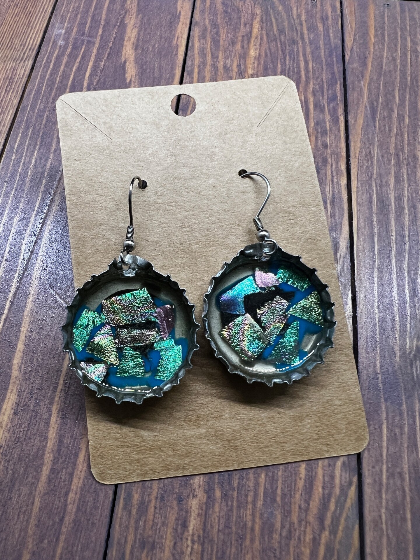 Faux Dichroic Friendly Plastic Earrings