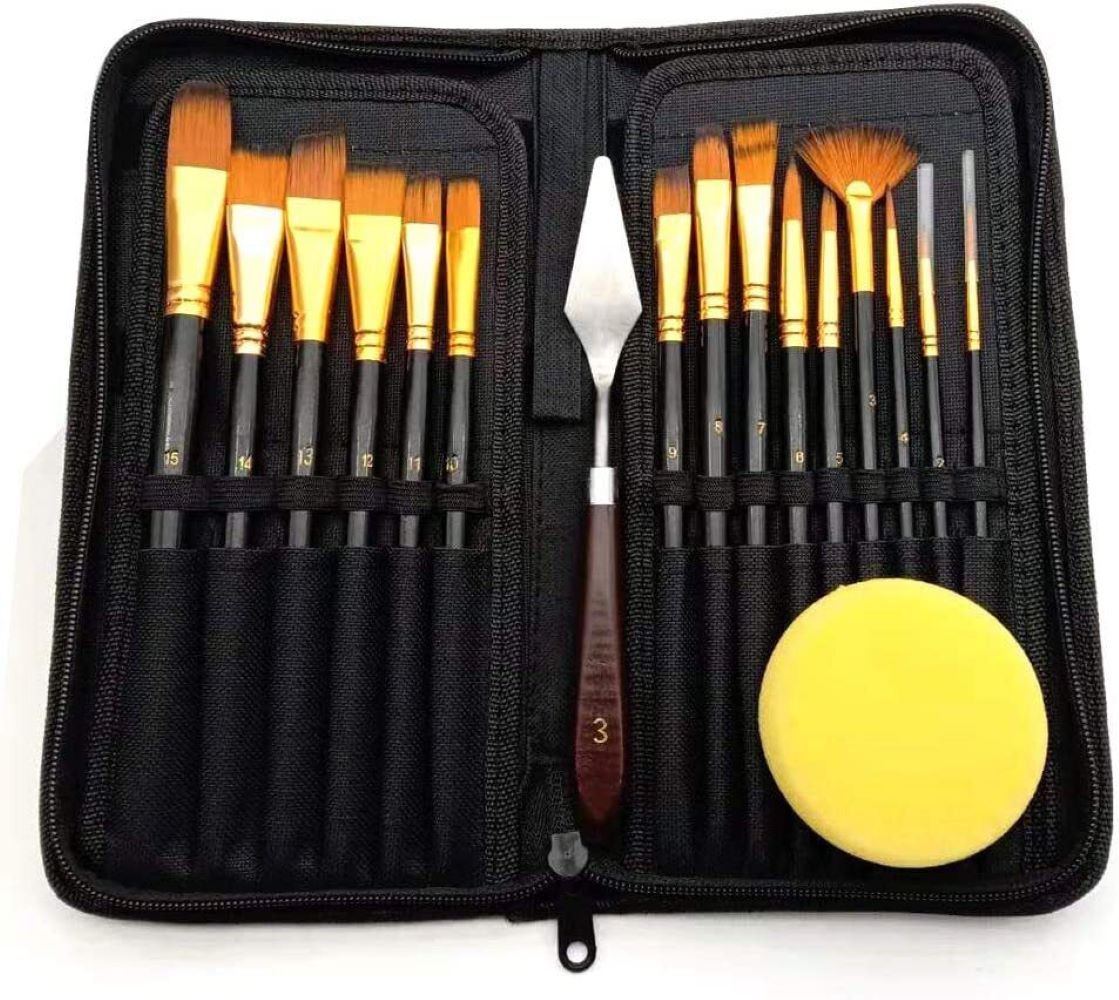 Kitcheniva 17 Pcs Professional Artist Nylon Paint Brushes Set