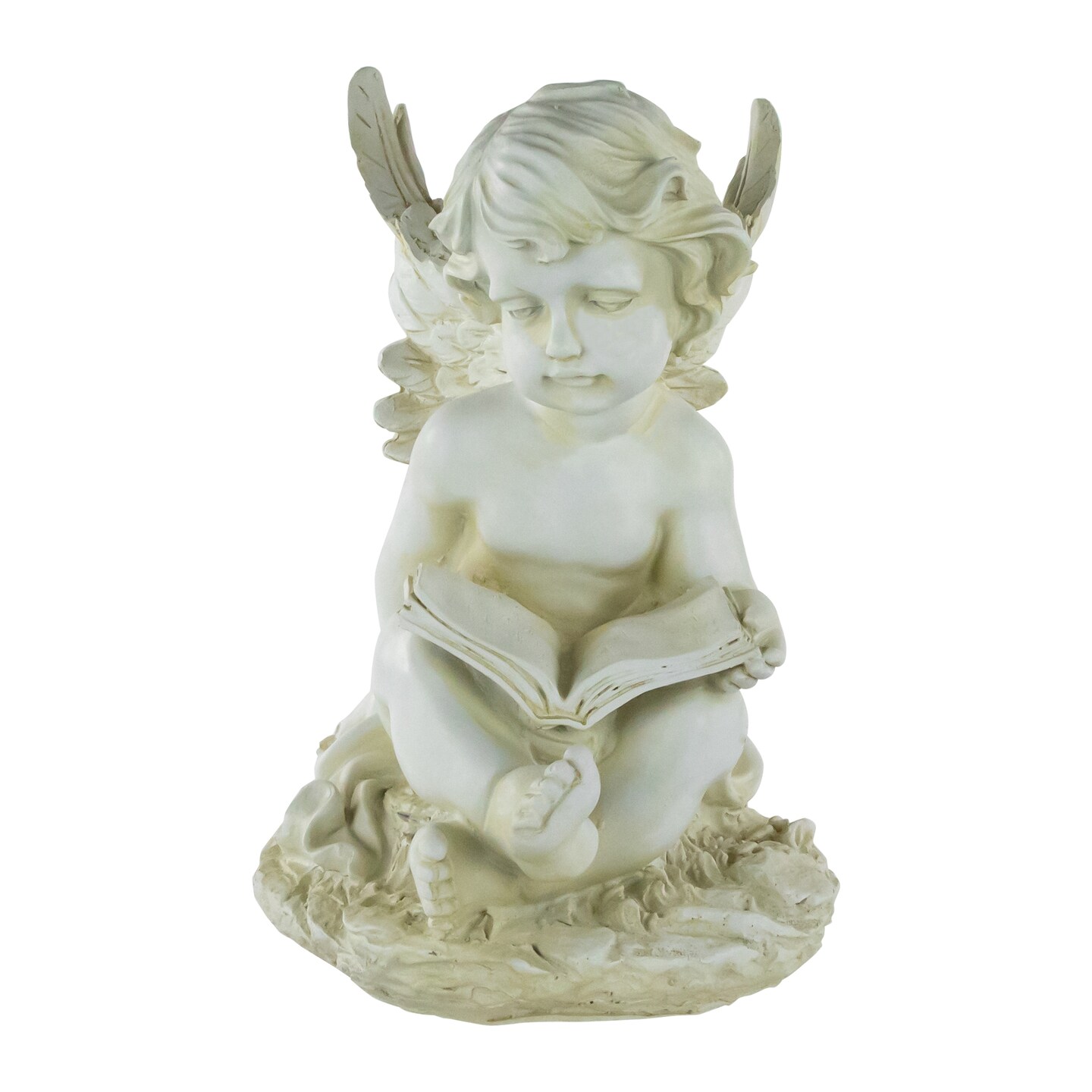 Northlight 11.5" Cherub Angel with Book Outdoor Garden Statue