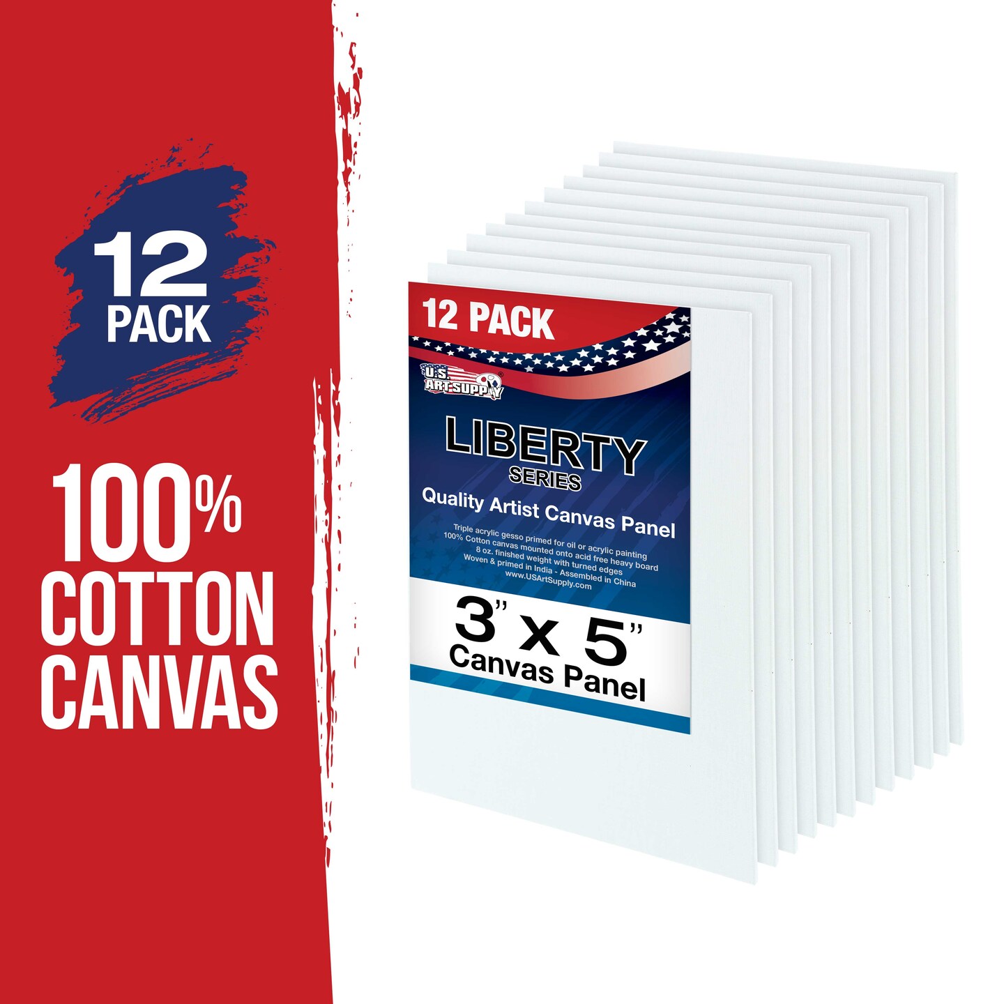 Yes! All Media Cotton Canvas Panel 5x5, (Pack of 3)