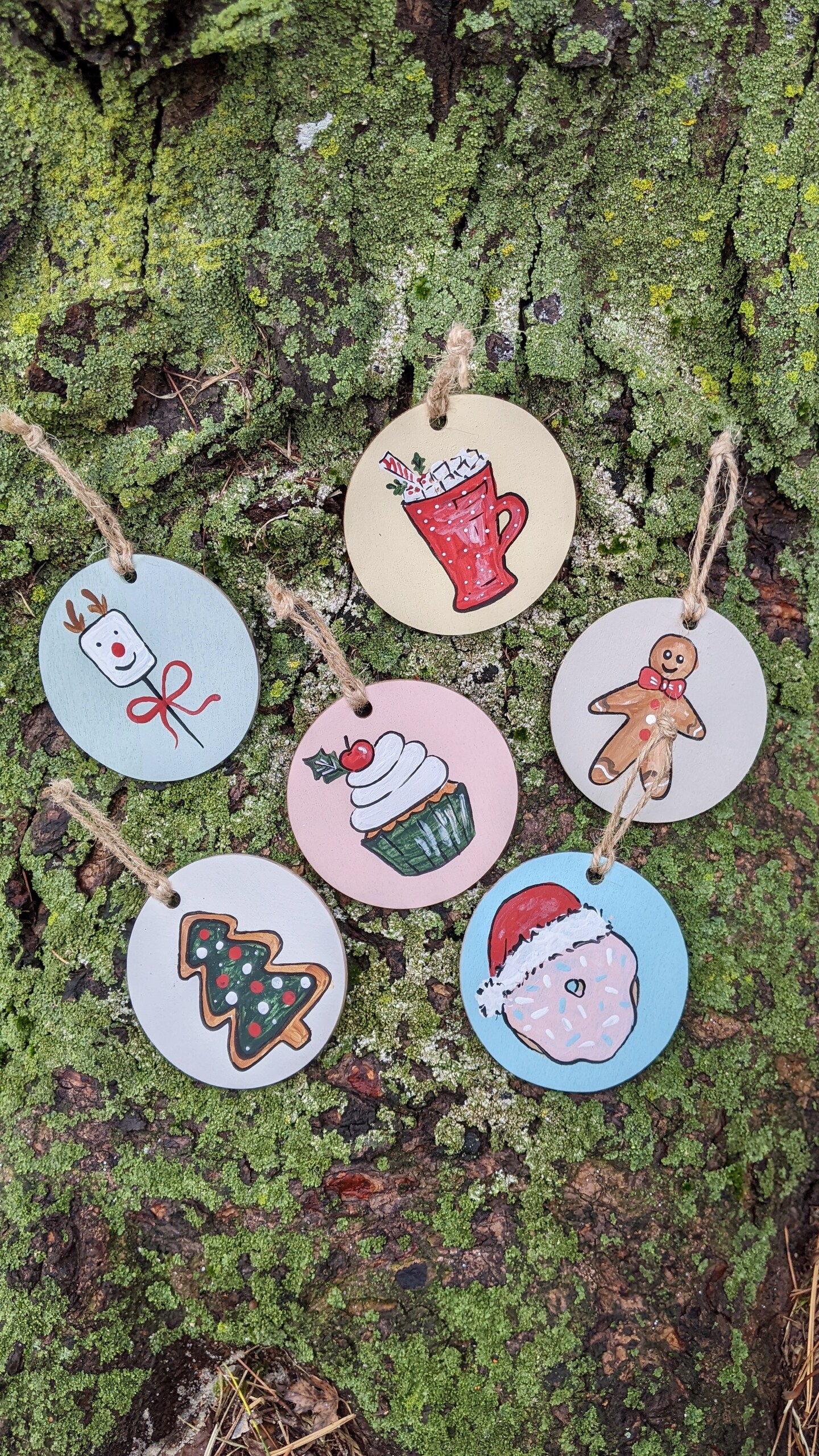 Wood Ornaments (Set of 6)
