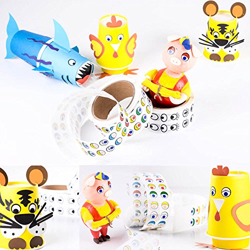 2000 Pieces Per Roll Black White Eye Stickers Labels