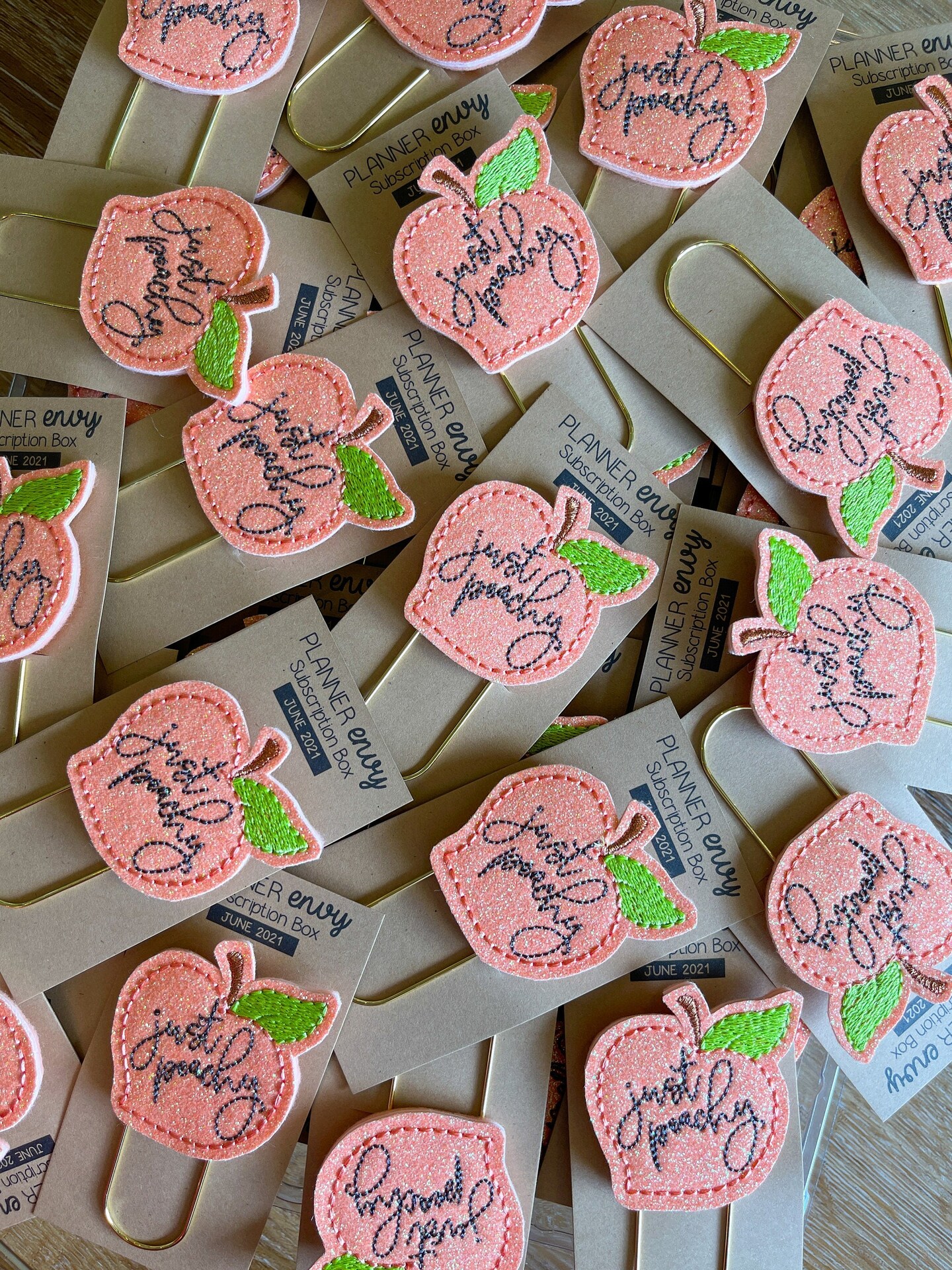 Peaches, Lemonade &#x26; Neutral Spring Floral Themed Box of Planner Stickers &#x26; Accessories (#SUB2021006)