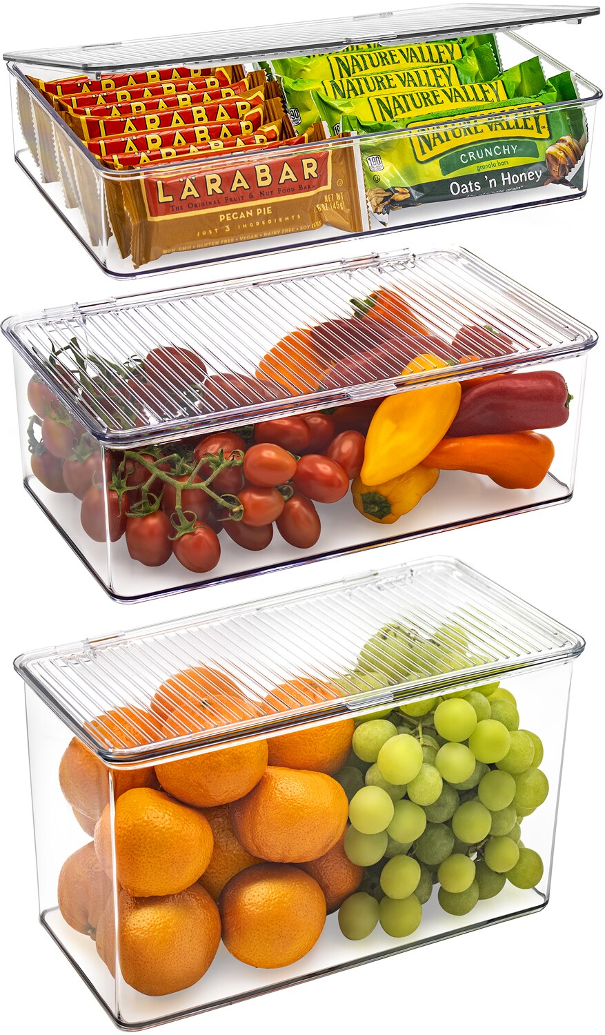 Sorbus Storage Bins For Pantry &#x26; Fridge With Hinged Lids