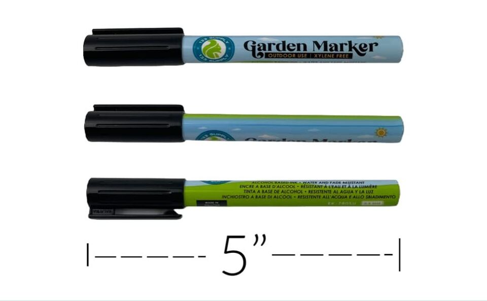 2 Pack Garden Marker Pen Permanent Markers Black