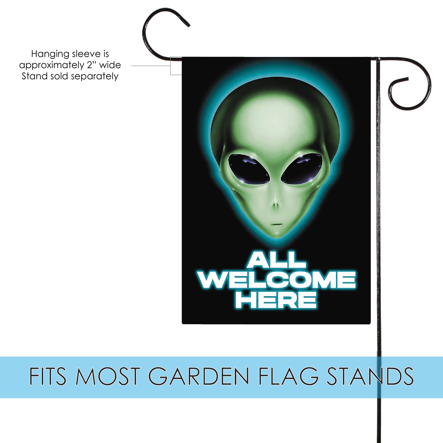 Aliens Welcome Here Decorative Ufo Flag