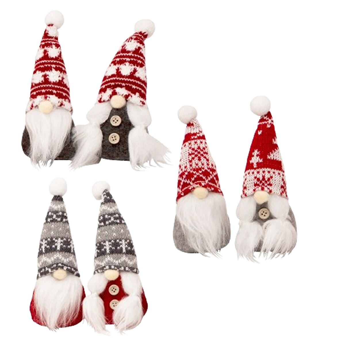 Charming Christmas Gnome Ornament Set of 6