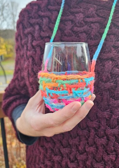 Crochet Wine Glass Holder, Crochet Glass Holder, Wine Glass