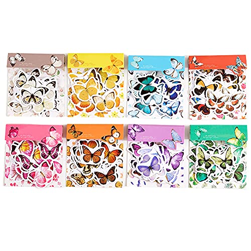 360 Pieces Butterfly Stickers Set  - Decorative Colorful Assorted Insects Decals for Scrapbooking DIY Arts Crafts Album Bullet Journals Junk Journal Planners Water Bottles Phone Cases Laptops