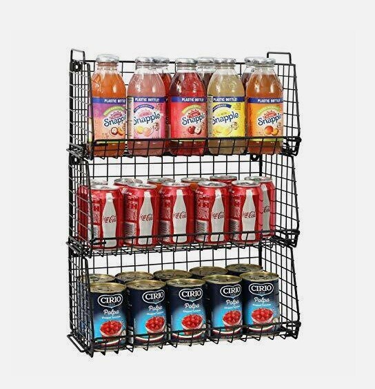 Food Storage Organizer With 3 Handles Stackable Pantry Baskets