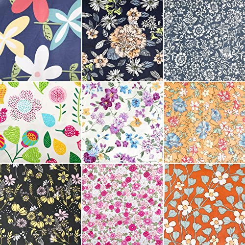 25 Piece Quilting Fabric, Misscrafts 8" x 8" (20cm x 20cm) Cotton Craft Fabric Bundle Patchwork Pre-Cut Quilt Squares for DIY Sewing Scrapbooking Quilting Dot Pattern