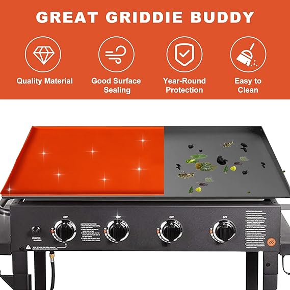 SJSJsuit Heavy Duty Silicone Griddle Cover Mat for Blackstone-36 inch