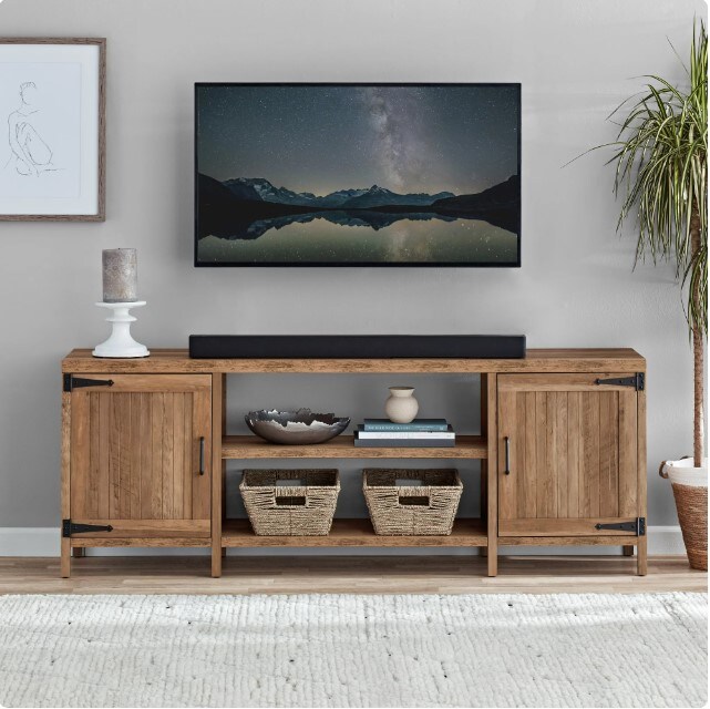 Rustic Weathered Oak Farmhouse TV Stand for TVs up to 70&#x22;