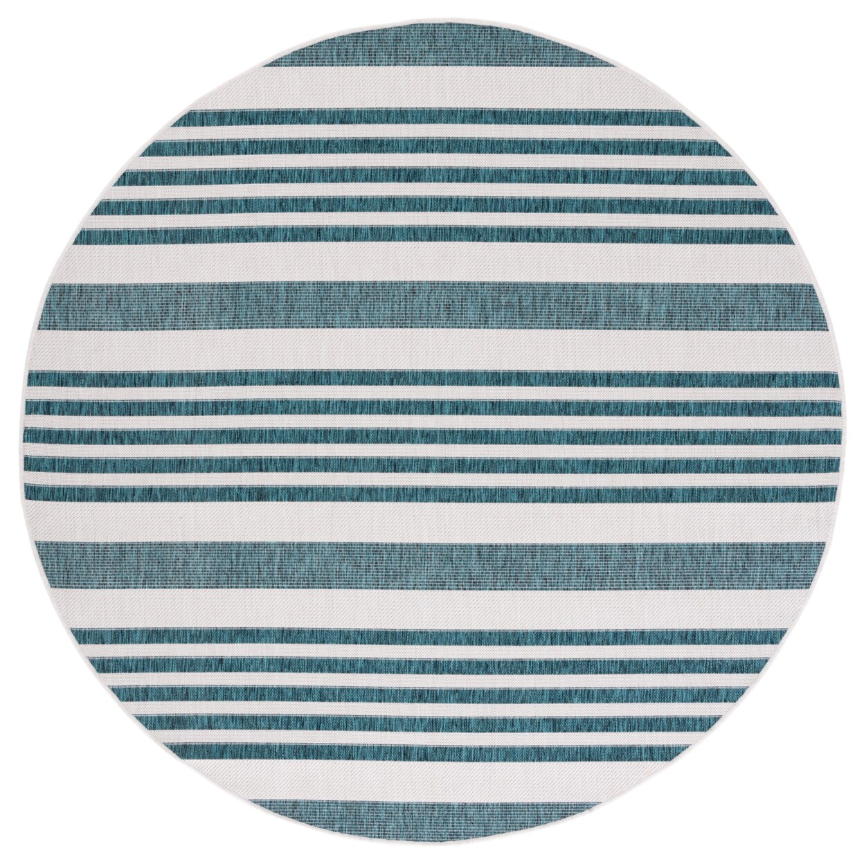 Safavieh Outdoor Cy8062-53512 Courtyard Ivory / Teal Rug Area Rug Carpet Shag