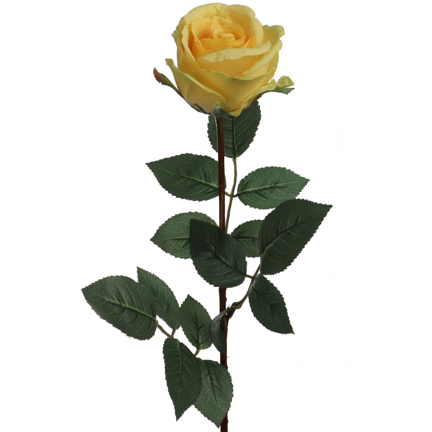 24-Pack: Yellow Rose Bud Stem with Silk Foliage, Floral Home by ...