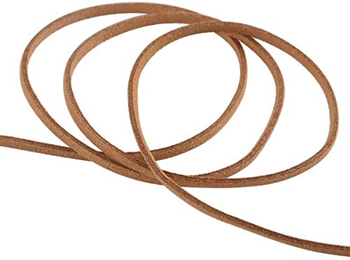 3 mm x100 Yards Coffee Suede Cord Suede Lace Faux Leather Cord with Roll Spool for Bracelet Necklace Beading DIY Handmade Crafts
