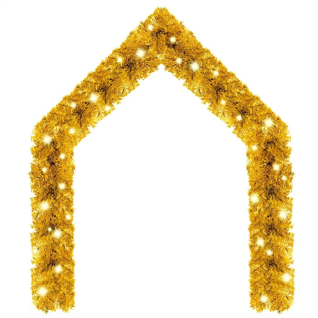 33 ft Gold Christmas Garland with LED Lights