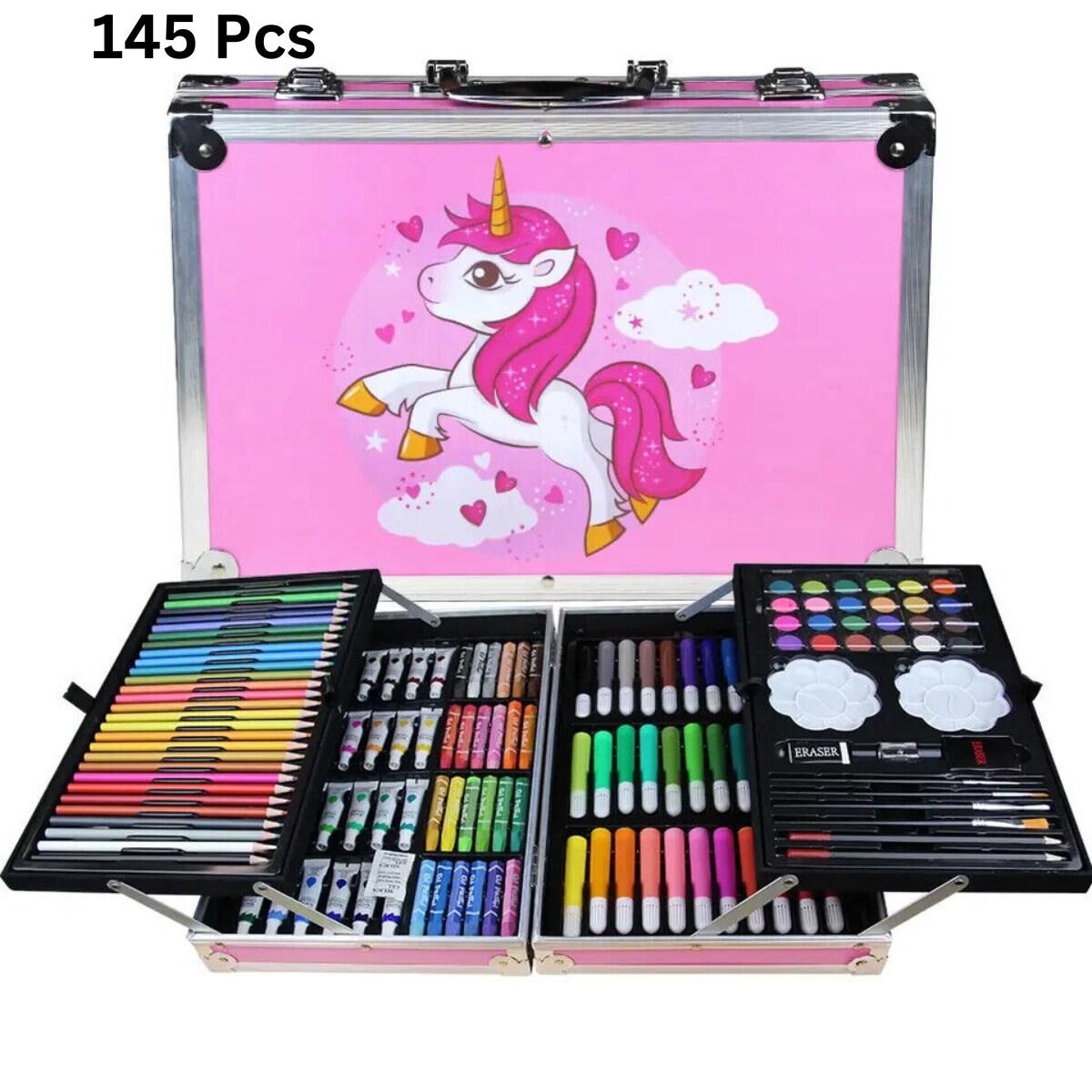 deluxe 145pcs aluminum case drawing coloring