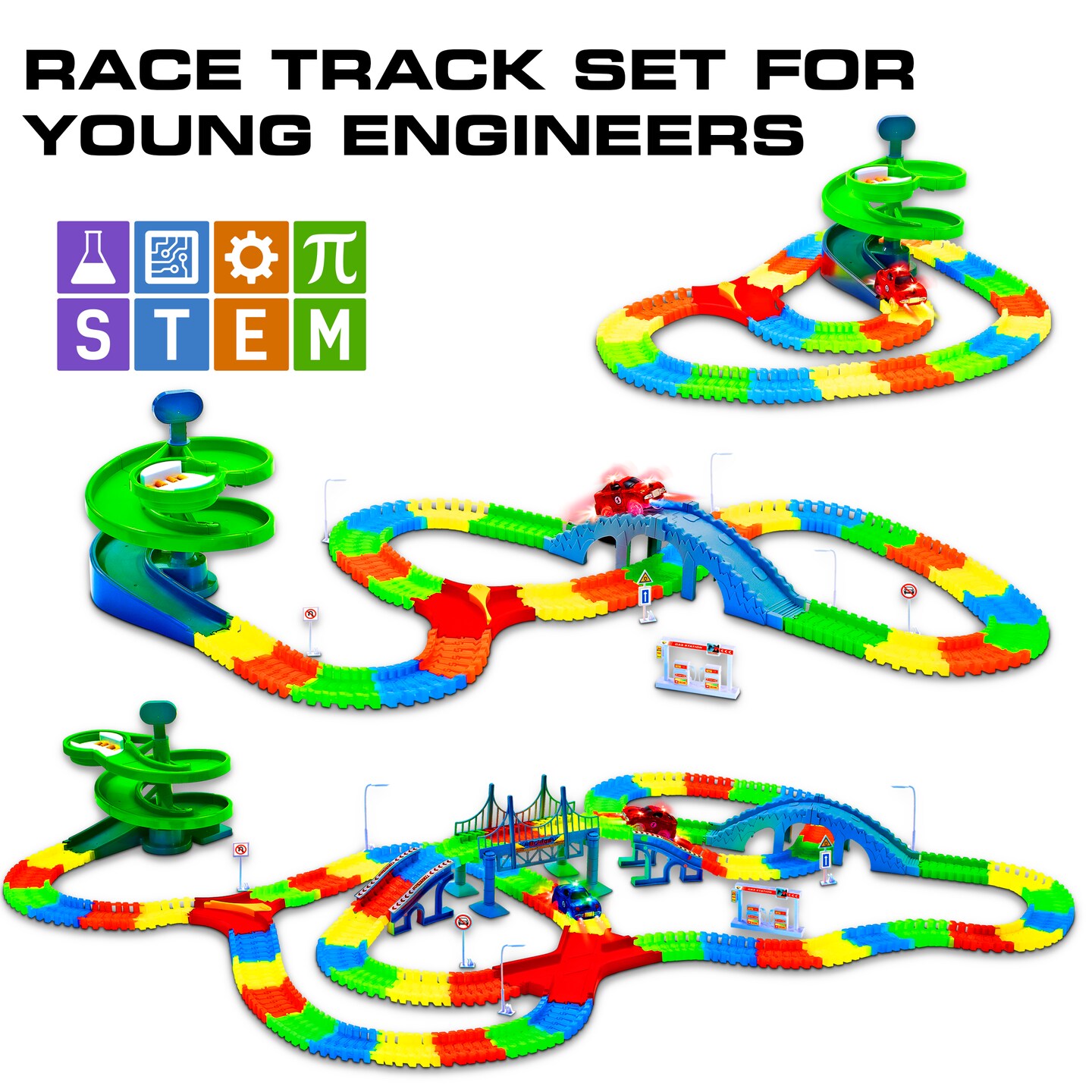 USA Toyz Glow Race Tracks Large for Boys or Girls - 380pk(CF1302)