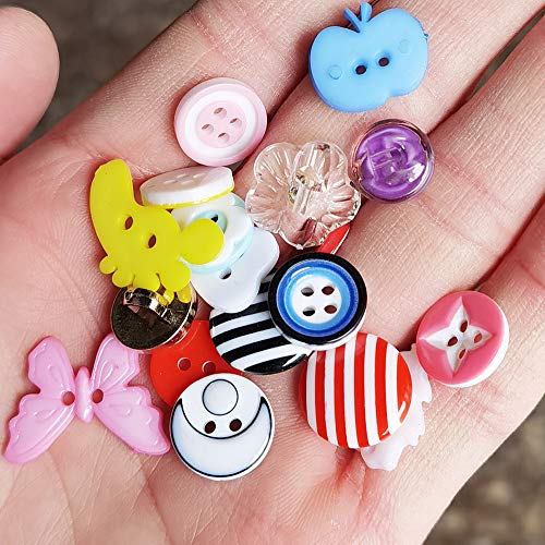 Random 100 Pieces  Small Plastic Buttons DIY Sewing Craft Accessory (Mix)