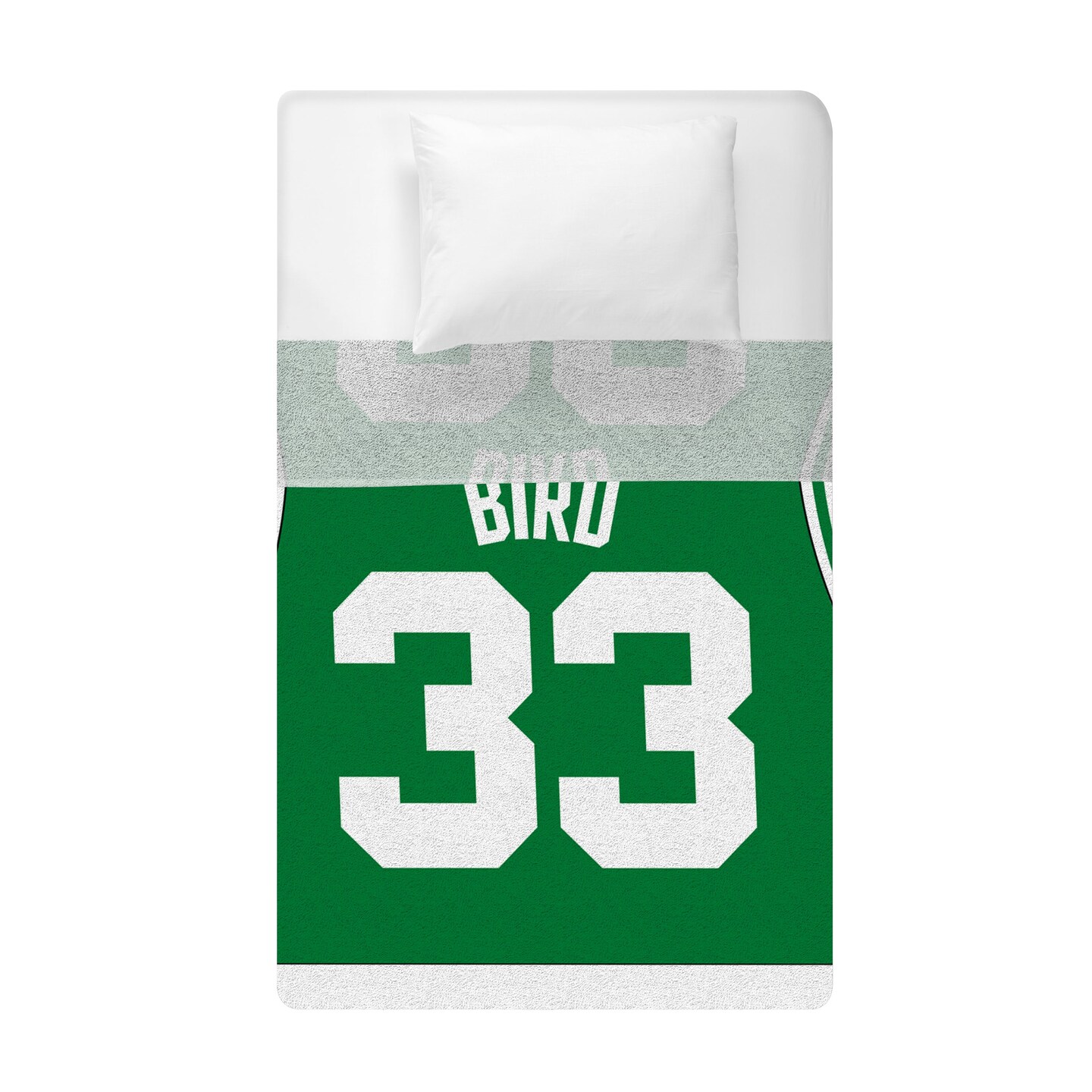 Sleep Squad Boston Celtics Larry Bird 60” x 80” Raschel Plush Jersey Basketball Blanket