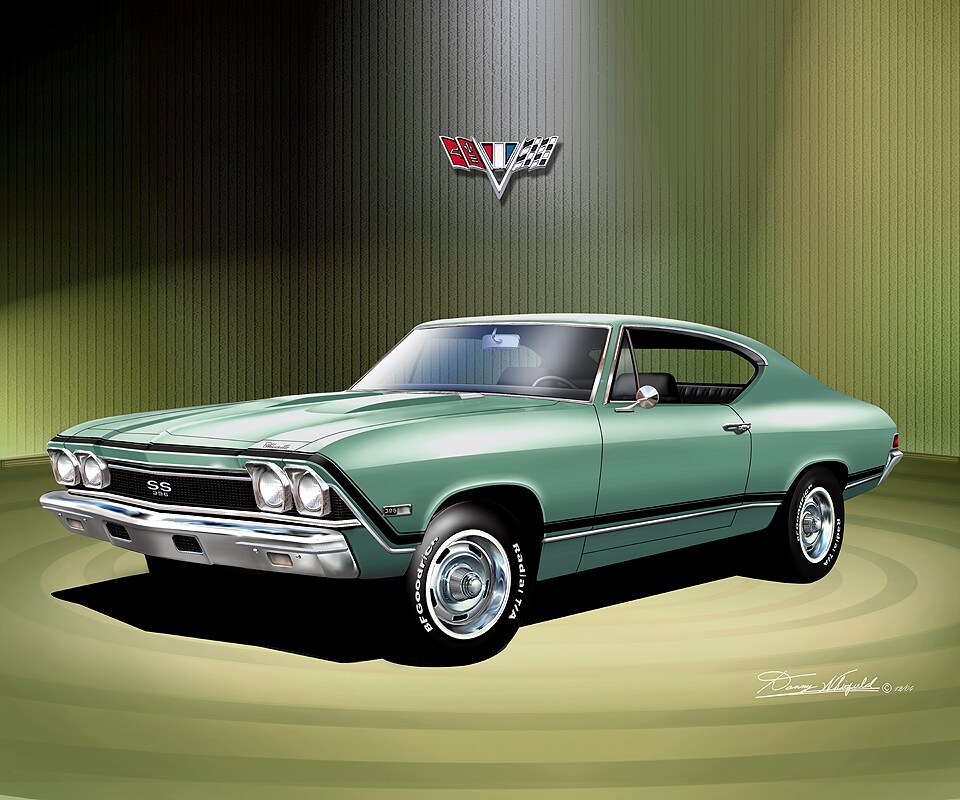 1968 Chevelle SS Car Art Prints by Danny Whitfield | Grecian Green ...