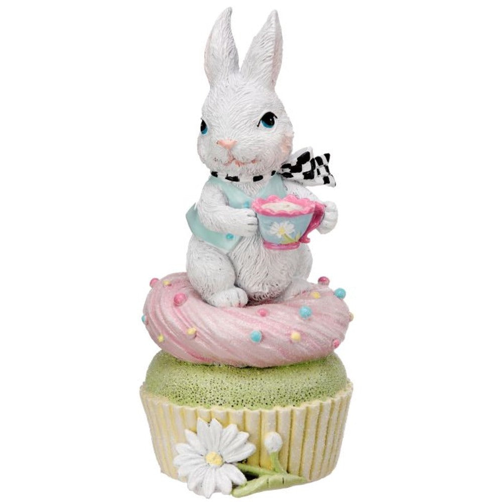 Easter Bunny on Cupcake- 6&#x22; Resin