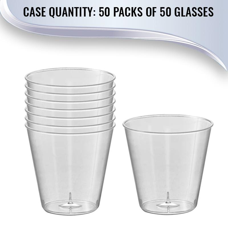 Clear Plastic Shot Glasses - 1 Ounce (2500 Glasses)