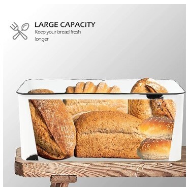 Metal White Loaf of Bread Storage Container Large Vintage Bin Retro Rustic Counter Breadbox Farmhouse Bread Box for Kitchen Countertop