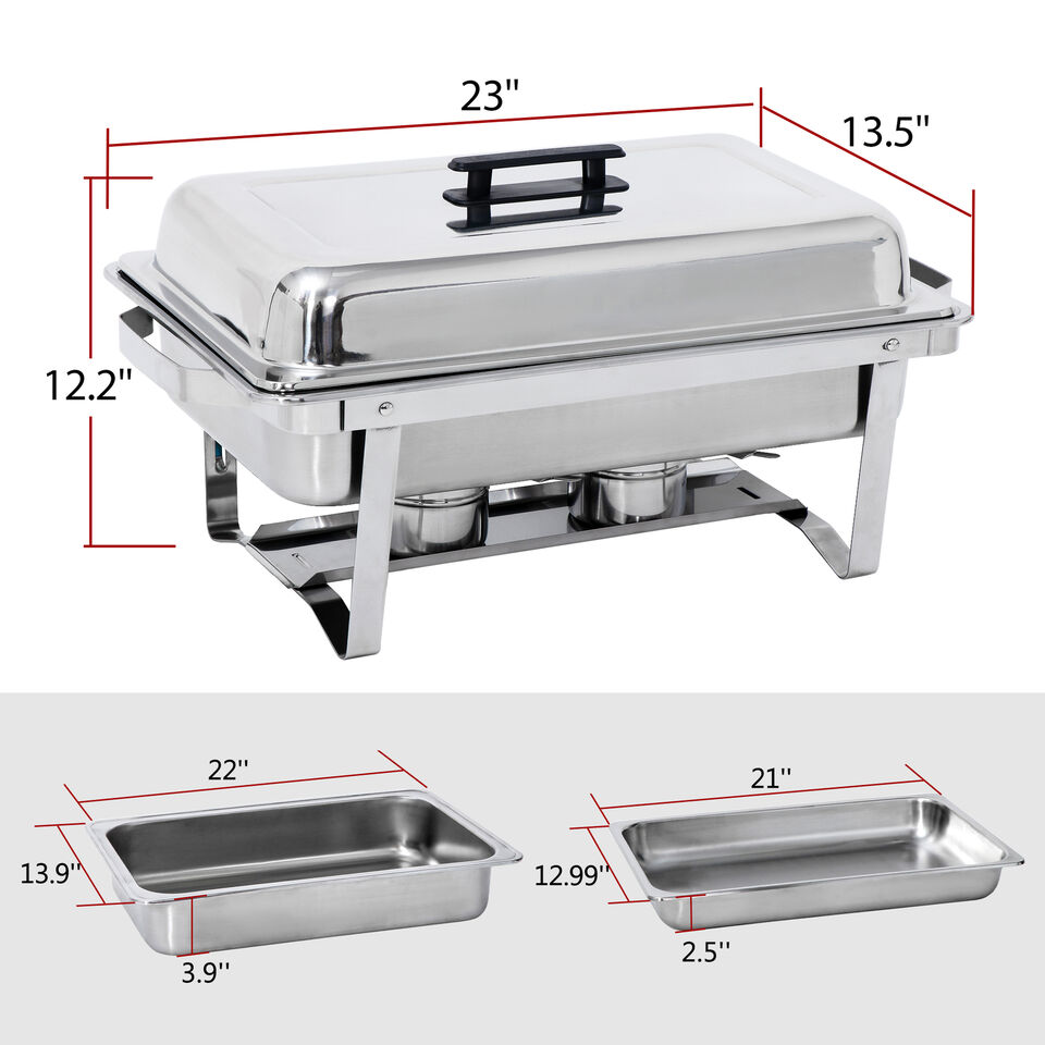2 Pack 8QT Chafing Dish with 2 Warmer