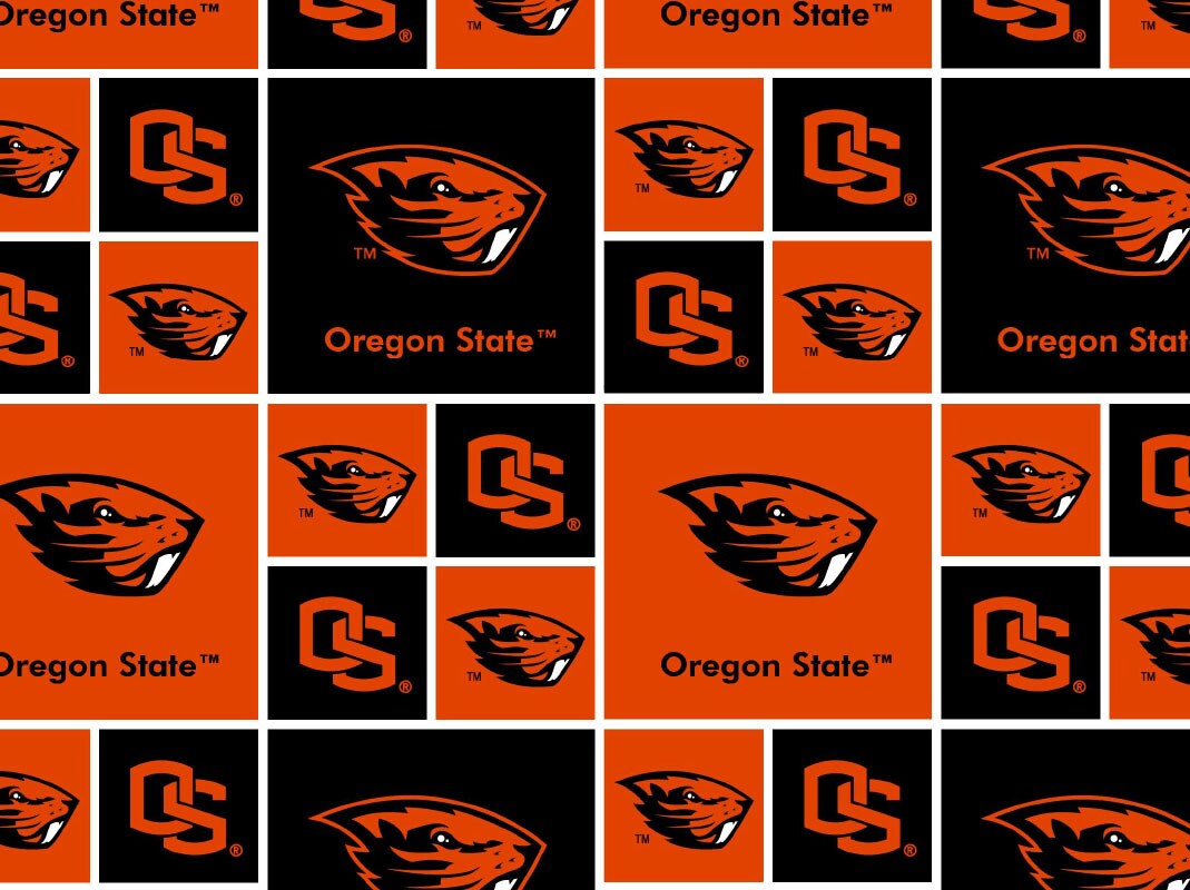 Sykel Enterprises-Oregon State University Cotton Fabric-Oregon State Beavers Geometric Cotton Quilting Fabric
