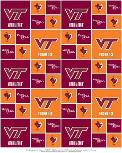 Sykel Enterprises-Virginia Tech Cotton Fabric-Virginia Tech Hokies Geometric Cotton Quilting Fabric