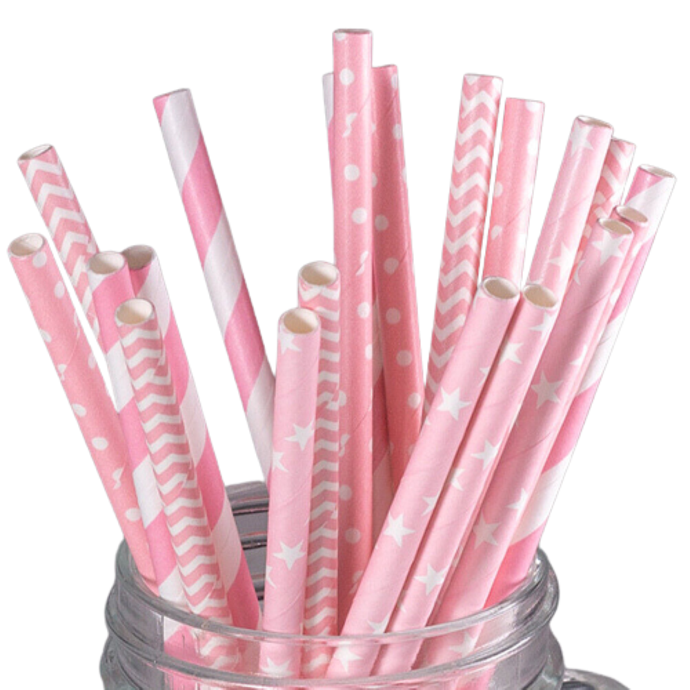 Kitcheniva Biodegradable Paper Straws Pattern Color 100 To 200 Pcs