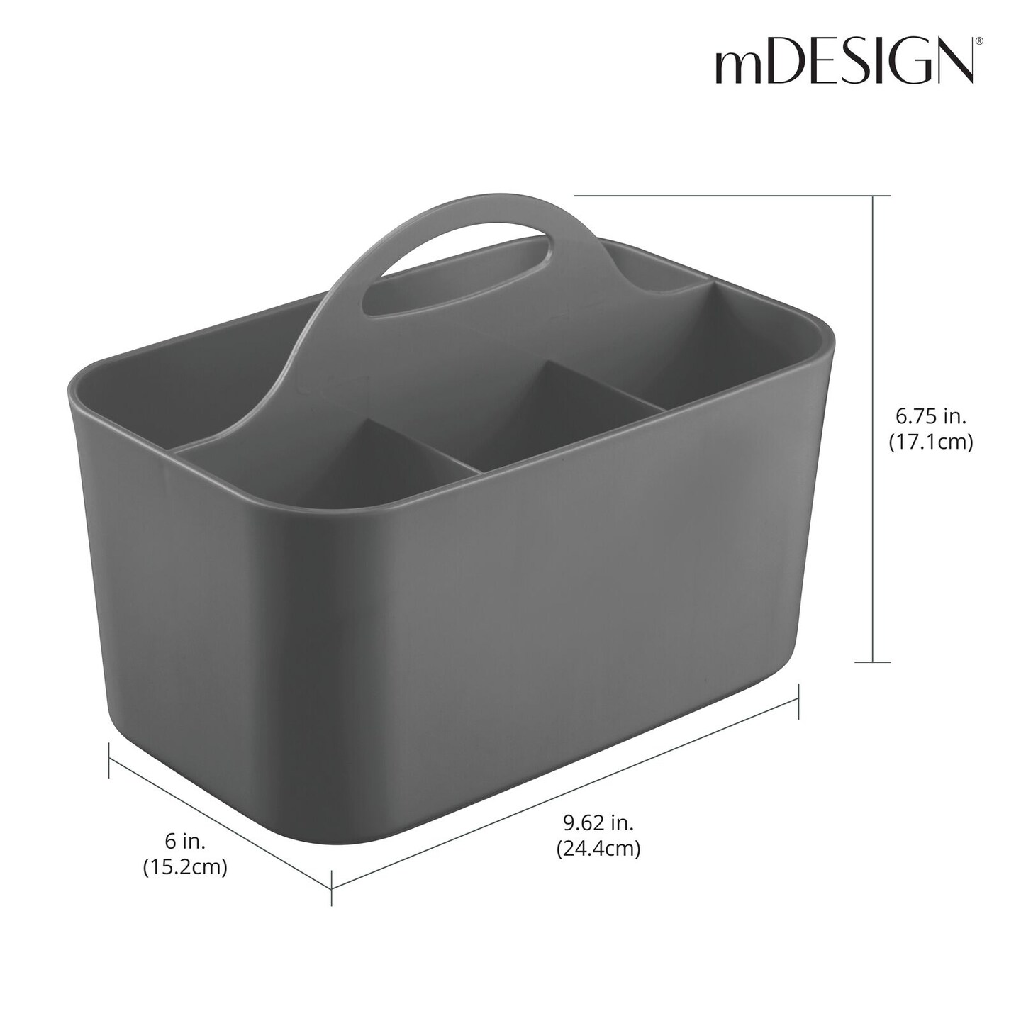 mDesign Plastic Shower Caddy Storage Organizer Basket with Handle