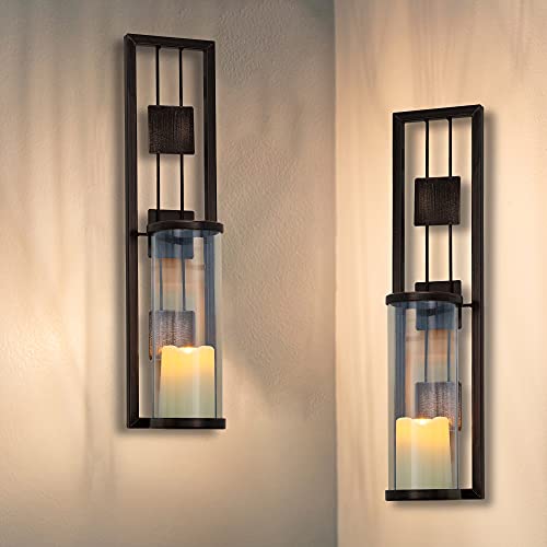 2 Pack Wall Sconce Candle Holder Metal Wall Decorations for Living Room, Bathroom, Dining Room,