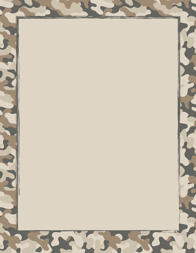 Great Papers! Camo Stationery Letterhead, Invitations and Announcements, Printer Friendly, 8.5"x11", 80 Pack