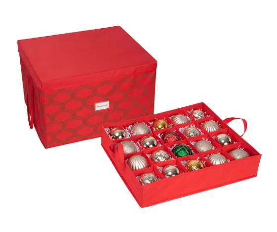 Red 60-Count Ornament Storage Box