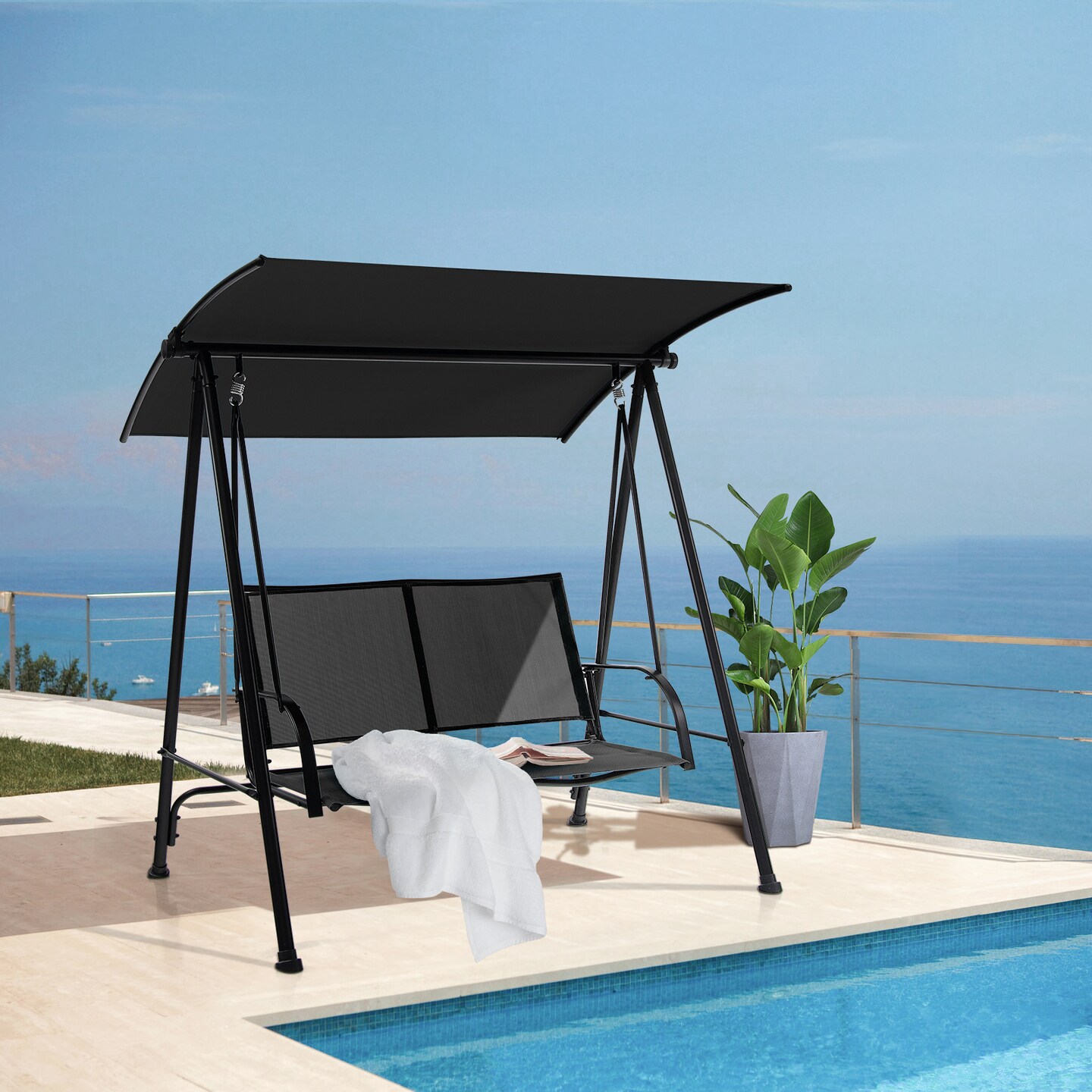 2 seater discount swing with canopy