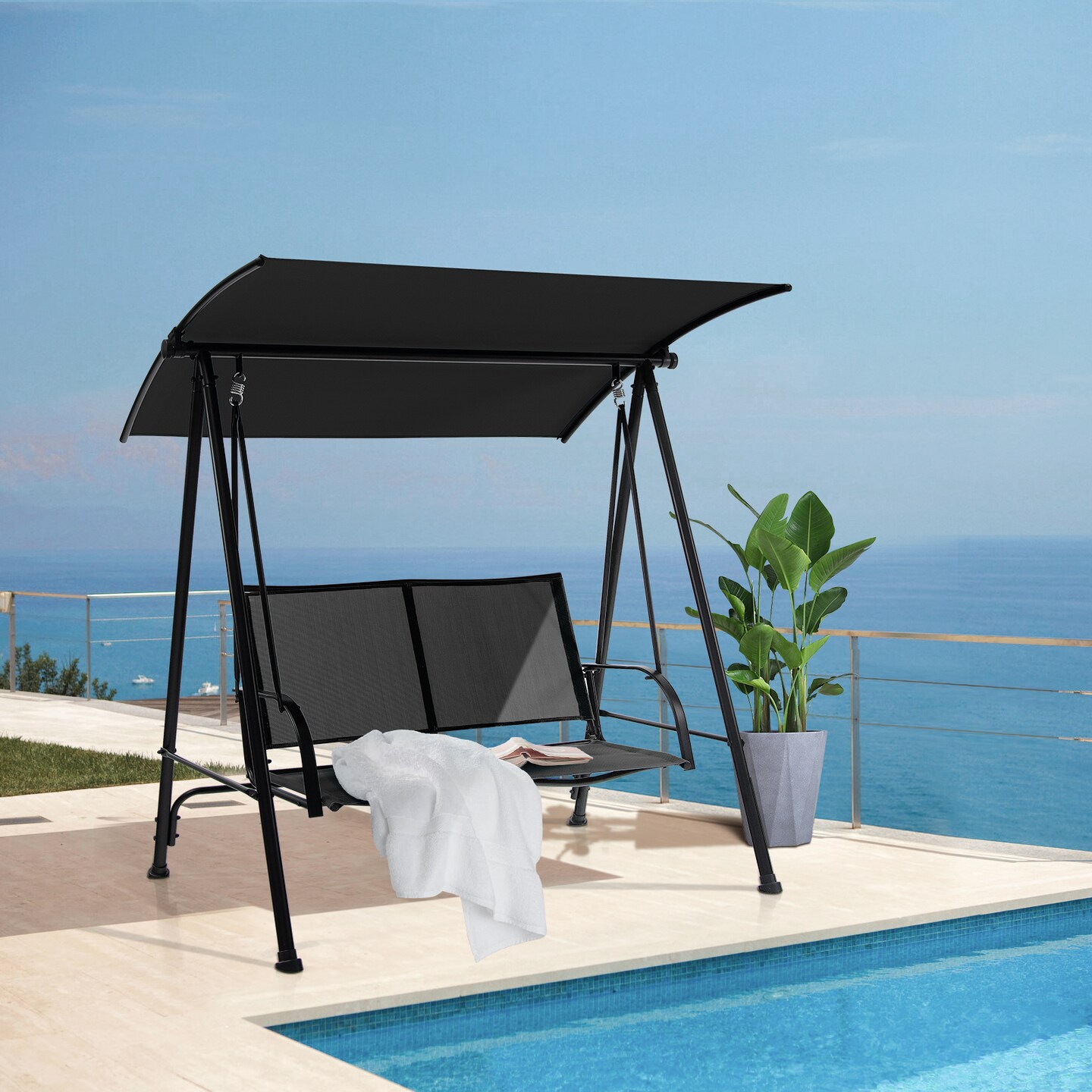 2 seater discount swing with canopy