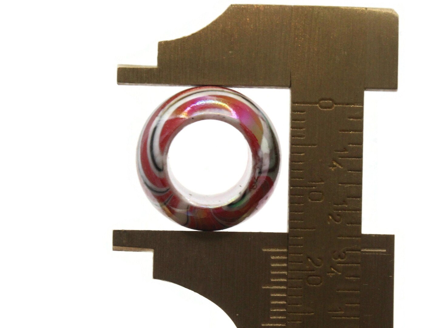 10 17mm Large Hole Macrame Mixed Marbleized Round Acrylic Beads bF1