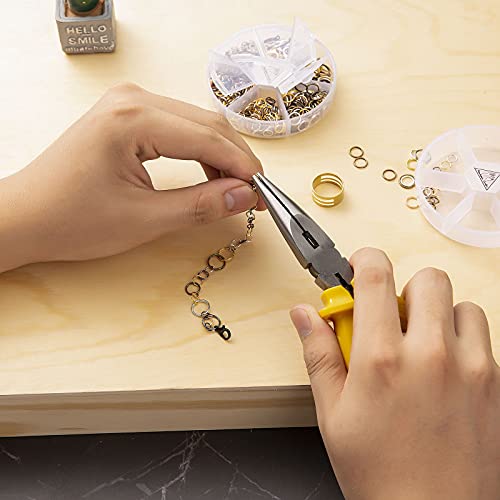 1000 Pieces Jump Rings Kit With Open Jump Rings 40PCS 12mm Lobster Clasps and Jump Rings Opener for Jewelry Making Keychains and Necklace Repair (Gold)