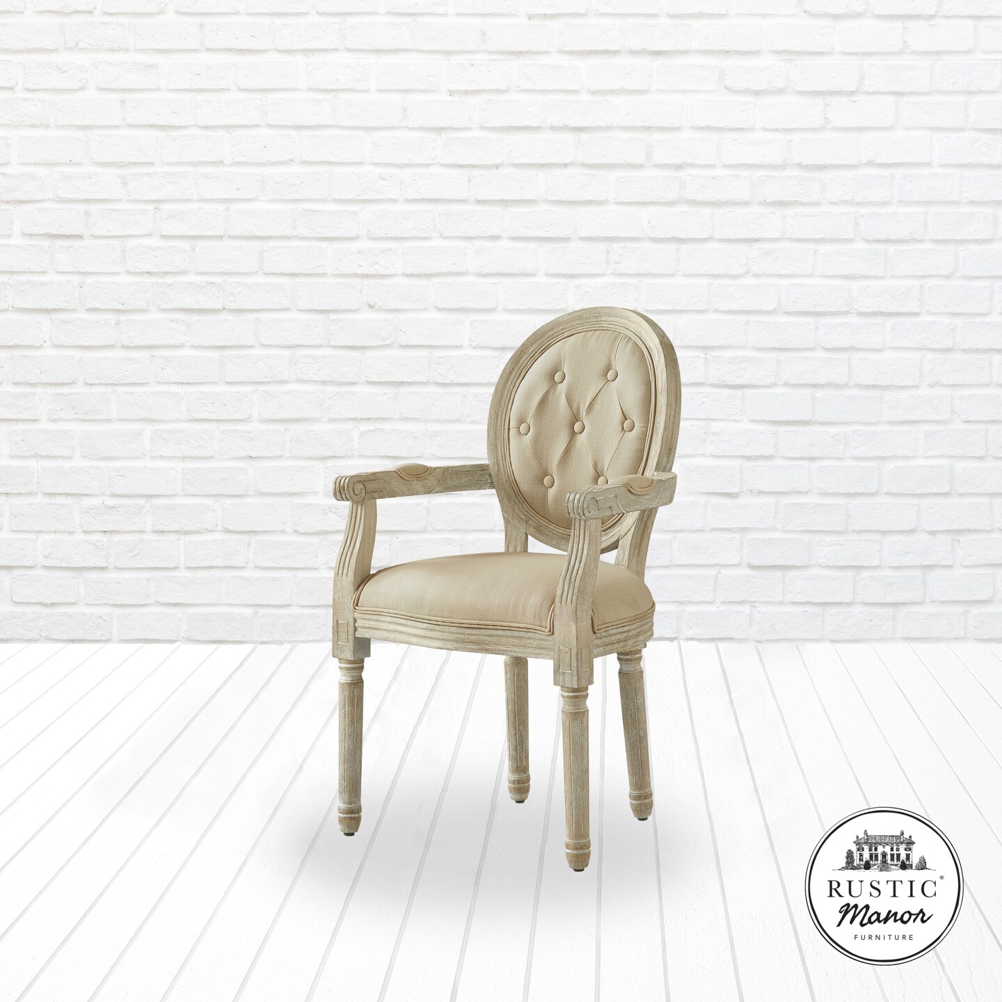 Edna Linen Dining Chair With Arms