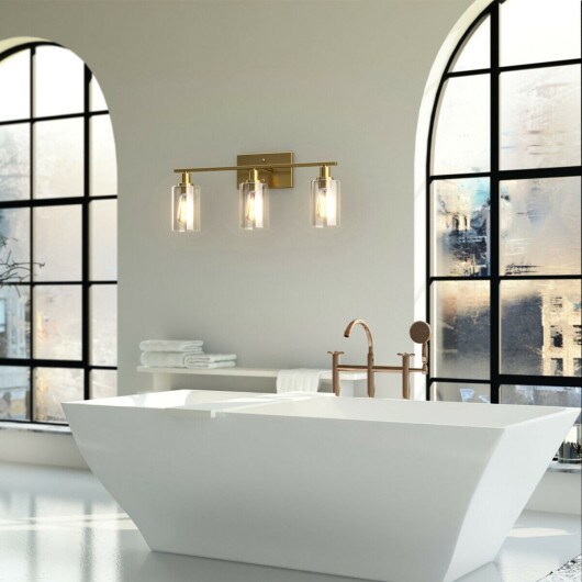 3-Light Modern Bathroom Wall Sconce with Clear Glass Shade