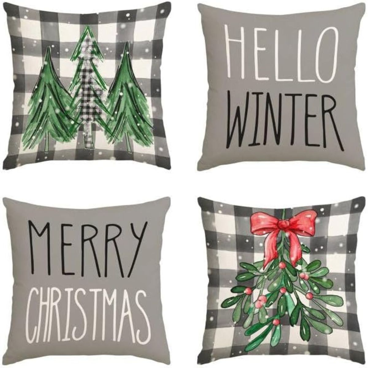 18 Inches Mushy Christmas Pillow Covers Set of 4